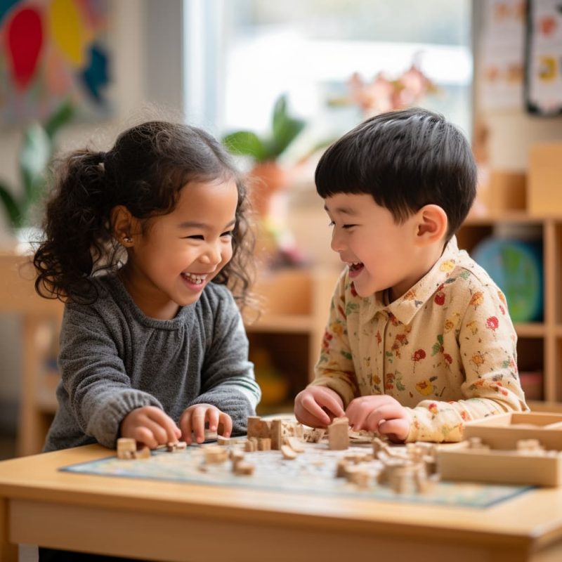 Are Montessori Schools Religious - two children in classroom