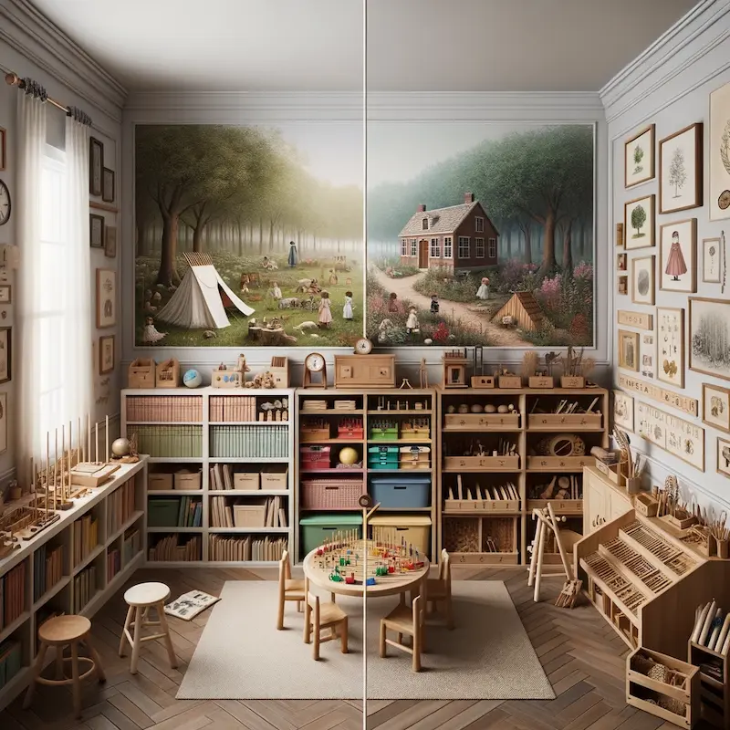 a picture of a variety of two different sets of classroom setups